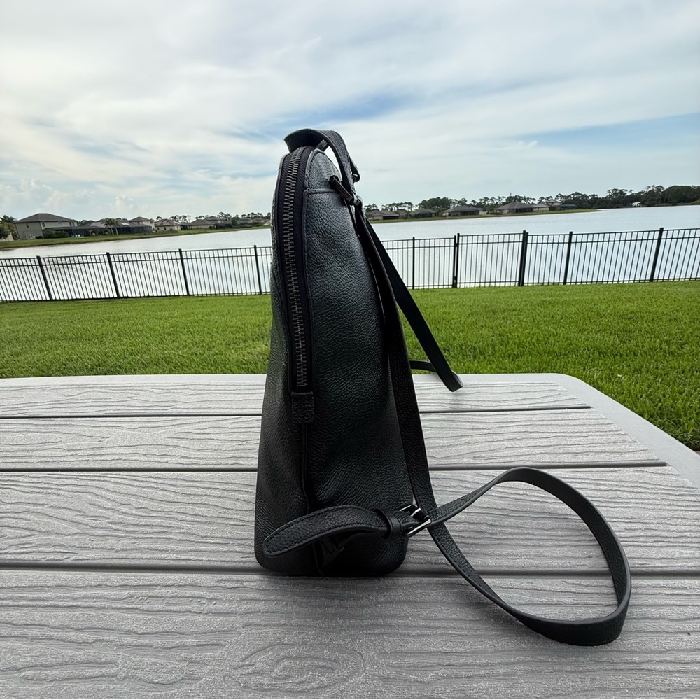 Michael Kors Adele Large Leather Backpack In Midn… - image 5